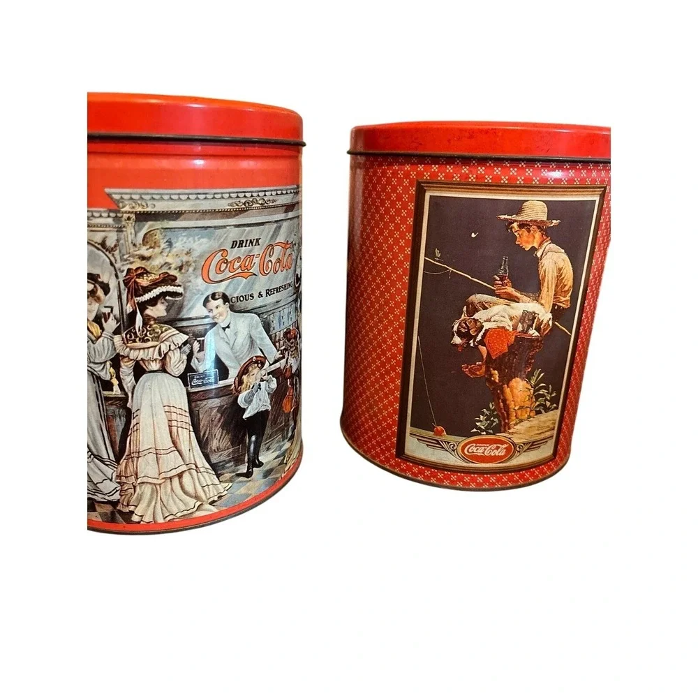 Vintage Coca-Cola Metal Tins Set of 2 Americana‎ Decor